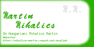 martin mihalics business card